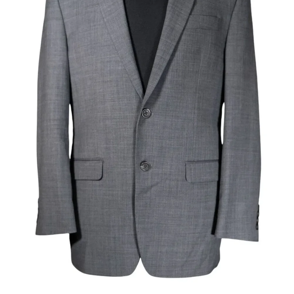 Chaps Ralph Lauren Mens Blazer Gray Wool Blend Stretch Jacket Sport Coat 38R